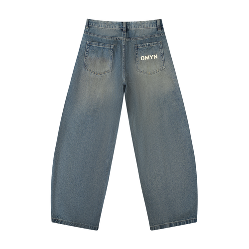 Men's Distressed Barrel Leg Jeans